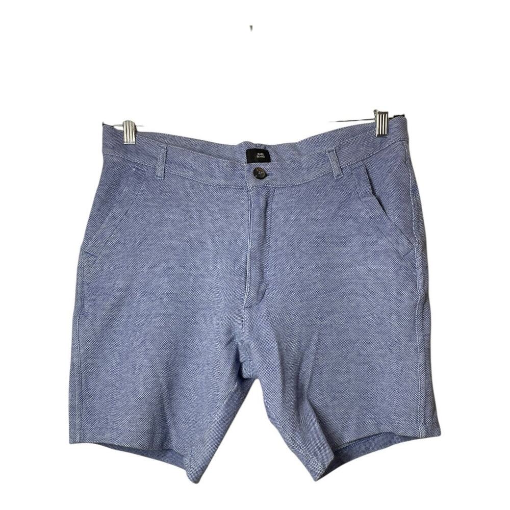 River Island Mens Shorts Sz Large Periwinkle Pique Textured Knit